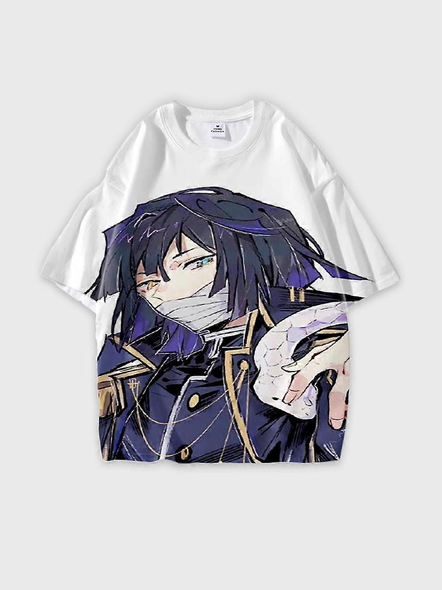 T-shirt round neck Character Pattern loose short sleeve P2812