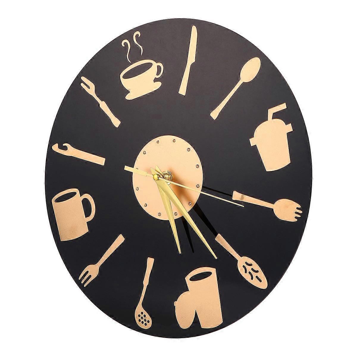 Creative Wall Clock Tableware Decorative Fashionable Wall Clock Hanging Clock for Home Restaurant (As Shown)