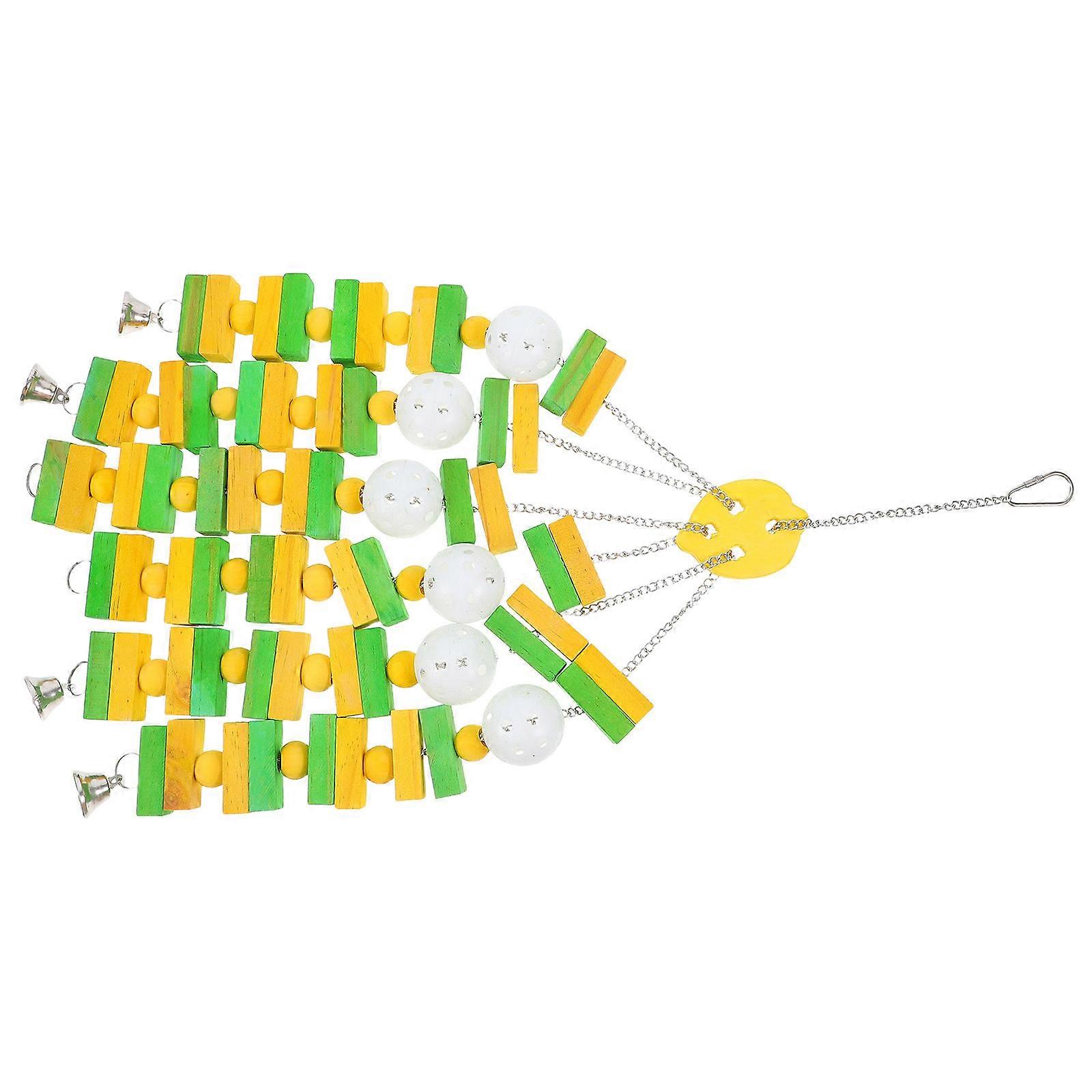 Colorful Hanging Rope Bird Toy for Parakeets with Durable Metal Plastic Wood Materials Multi Size