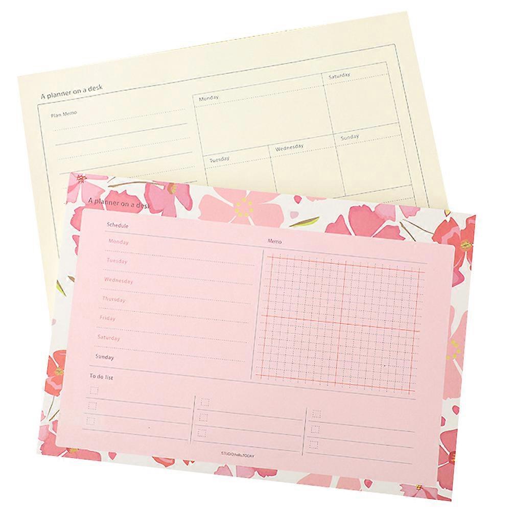 Weekly Planner Notebook Schedule Notebook Writing Scheduling Diary Fitness Notes 2Pcs