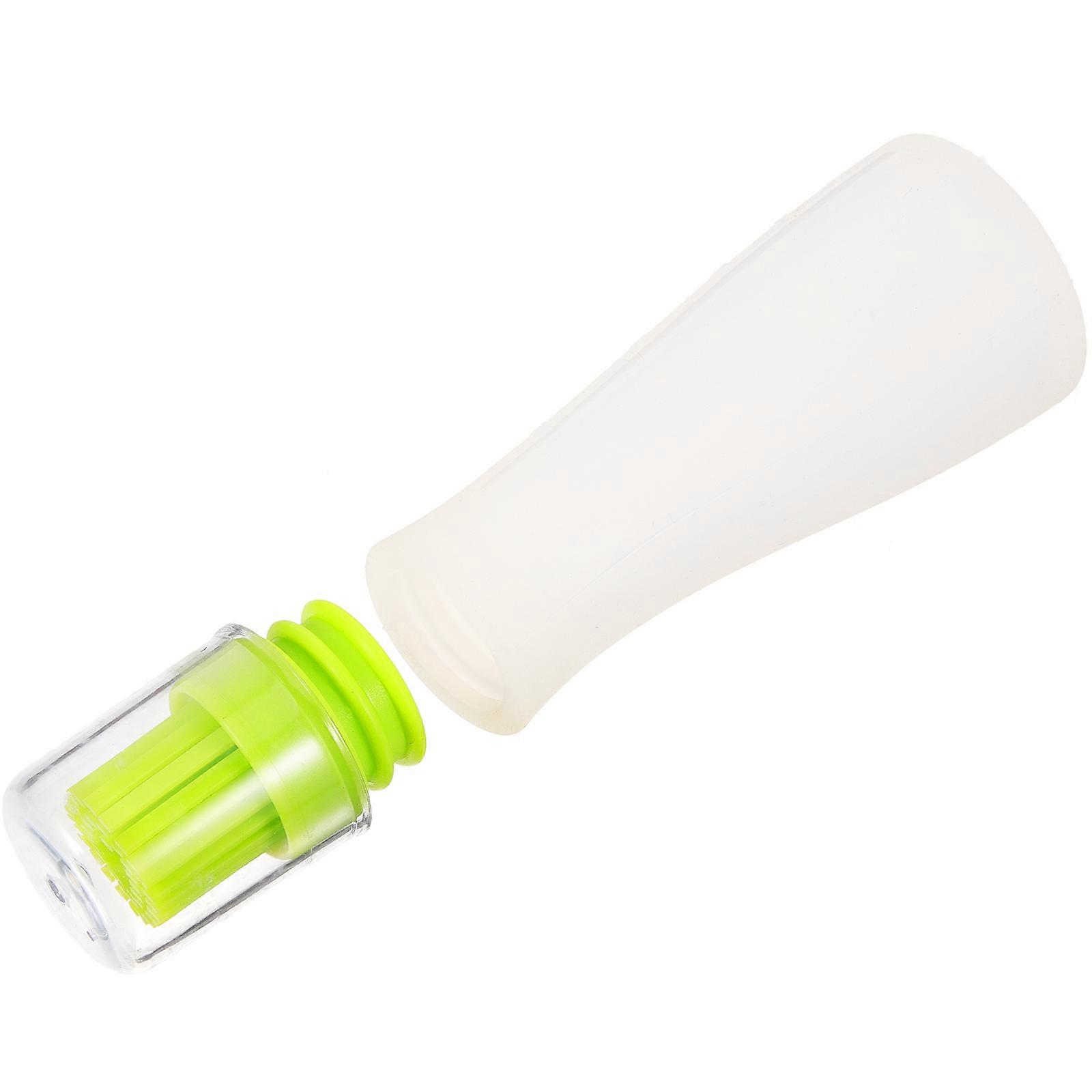 Silicone Cooking Brush for Oil and Sauce with Transparent Bottle White Storage Container 0.5L