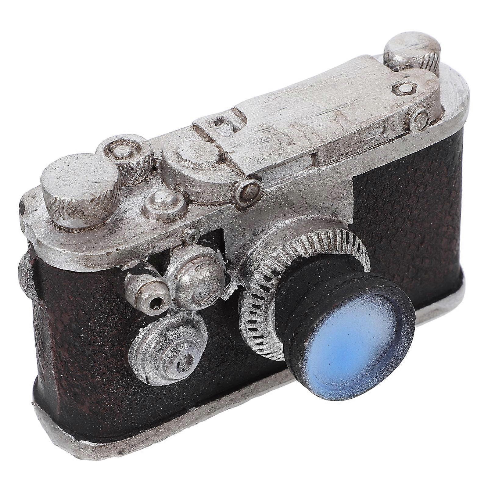 Retro Camera Model Black Resin Photography Prop for Compact Storage Decor Display