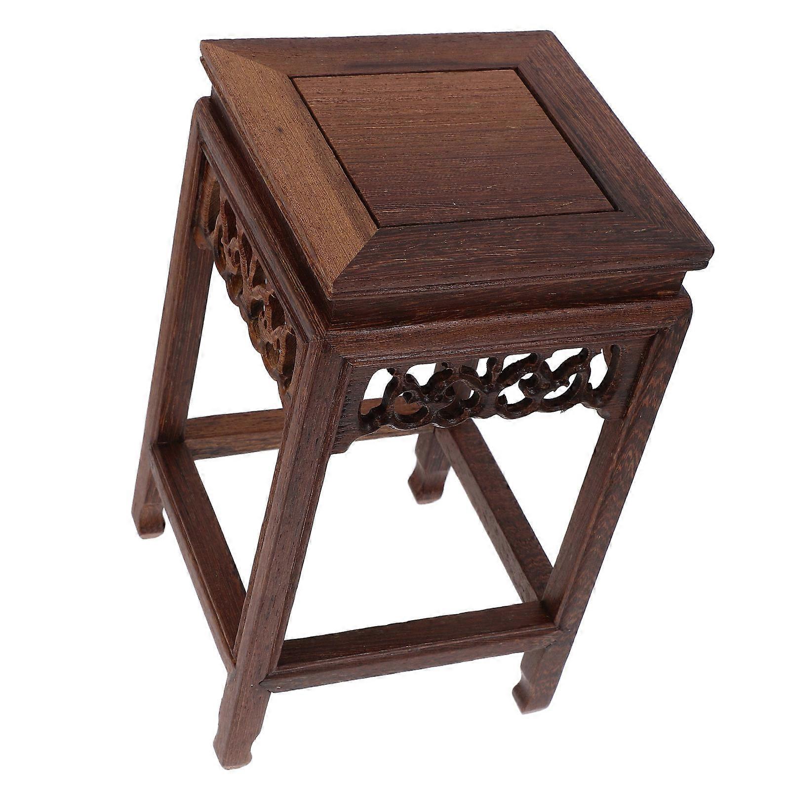 Decorative Garden Stool Wooden Bench Stool Indoor Use Versatile Design Light Brown Rectangular Storage Rack 1Set