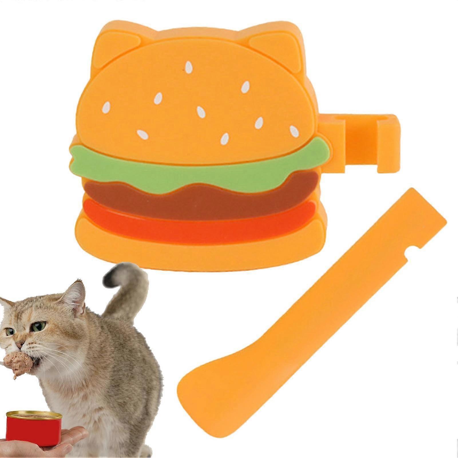 Cat Food Spatula and Silicone Lid | Manual Cat Food Can Tool - Safe Feeding Spoon for Kittens, Easy Clean Silicone Material