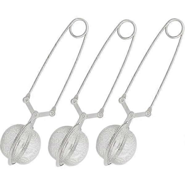 Tea infuser, set of 3, stainless steel filter, loose leaf and mulled wine spices, fine mesh, Ø 4cm, silver