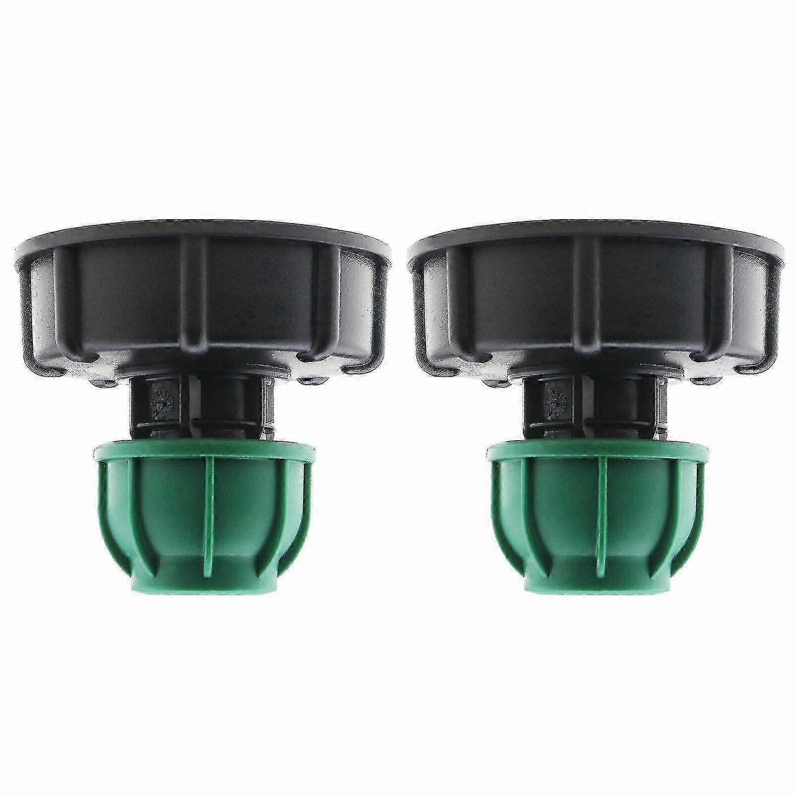 Ibc Tank Cap Water Butt Mdpe Straight Pipe Connector S60x6 To 20mm(black+green)(2pcs)