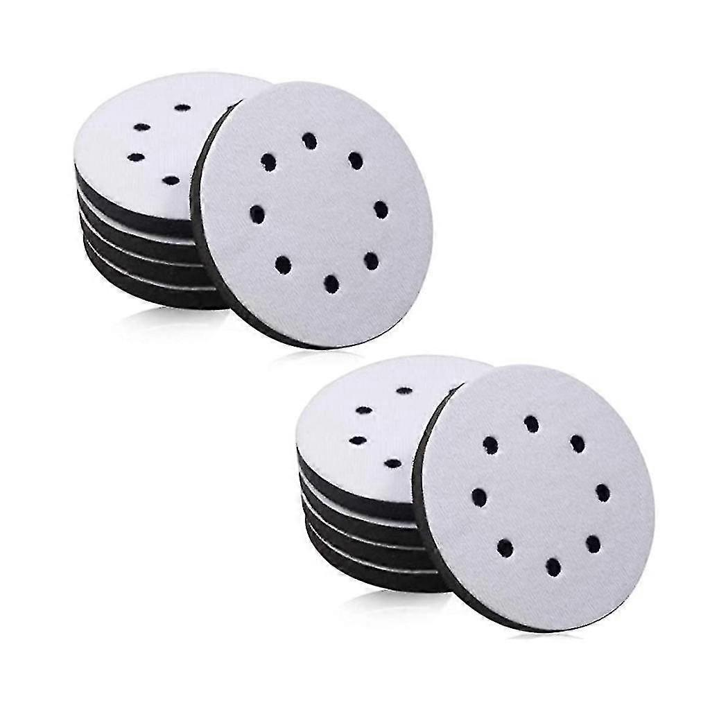 2025 10 Pack Soft Density Interface Pads 5 Inch 8 Holes Hook And Loop Sponge Cushion Buffer Backing Pad