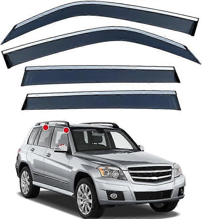 4-Piece Wind Deflector Set for Benz GLK-Class MK1-X204 2008-2015, Side Window Rain Guards, Durable Auto Accessories