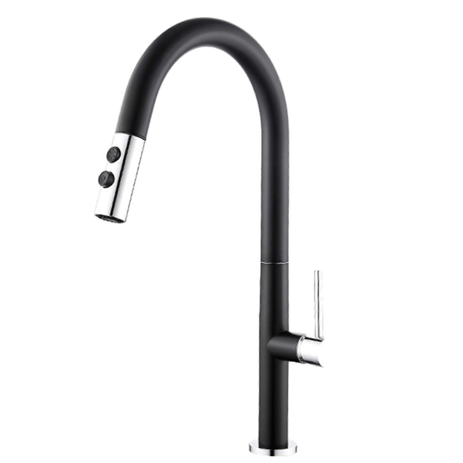 Black Touch Sensor Kitchen Faucet with PullOut Sprayer Hot and Cold Water Touch Control Faucet Black Electroplating Conventional Style A