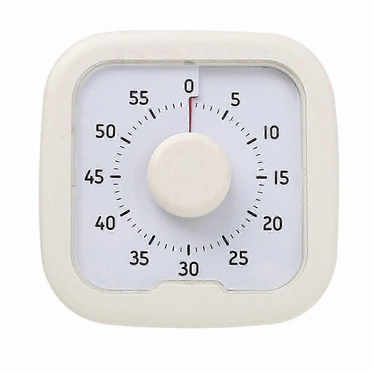 White Countdown Timer with 60-Minute Alarm and Stopwatch Functionality
