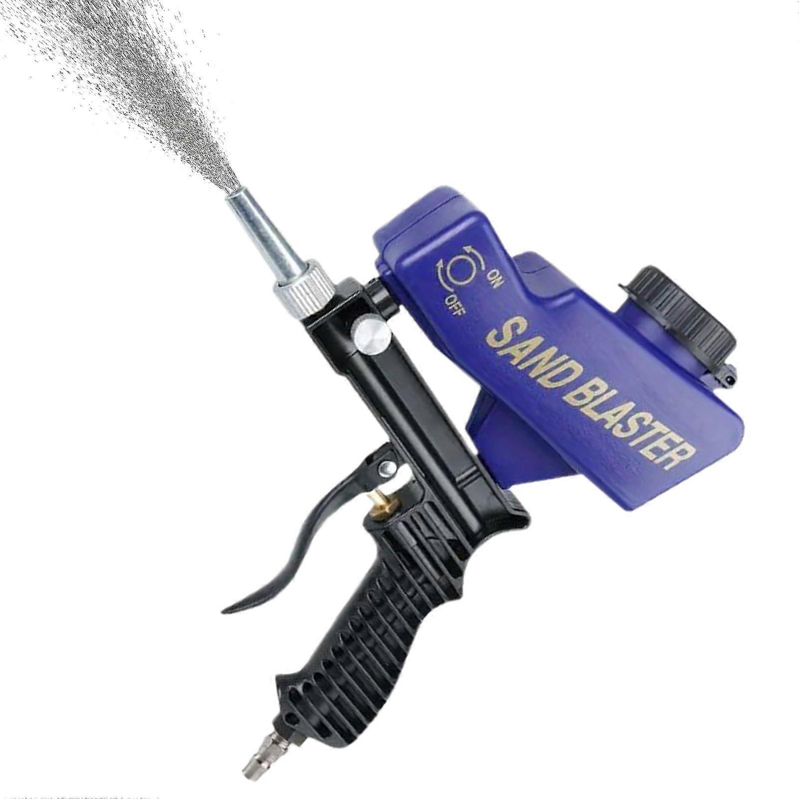 Sandblasting Device Portable Random Orbital Sander Handheld Blue For Rust Removal Polishing And Paint Restoration