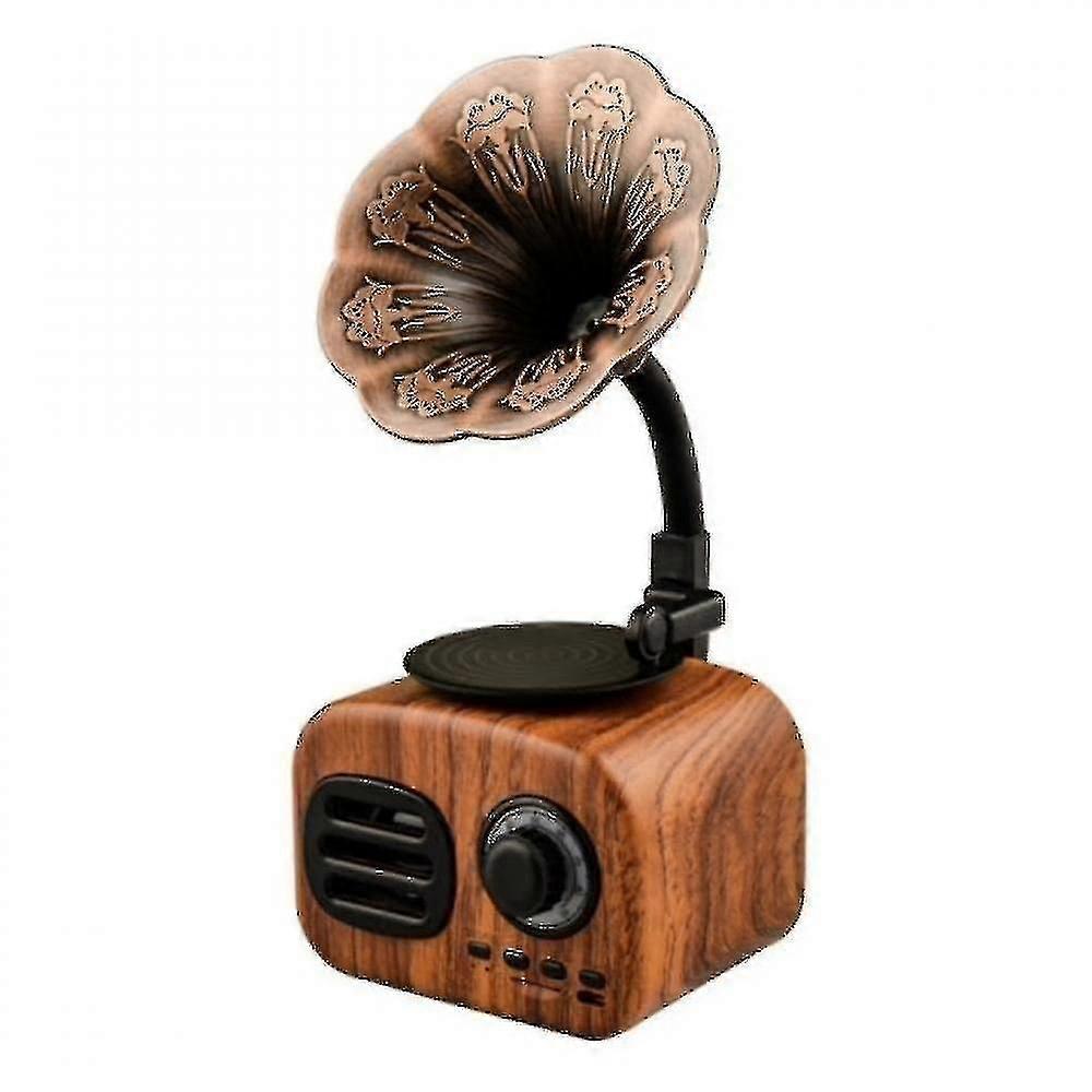 Wireless Bluetooth Speaker Retro Vintage Gramophone Shape Portable Usb Interface Card Bluetooth