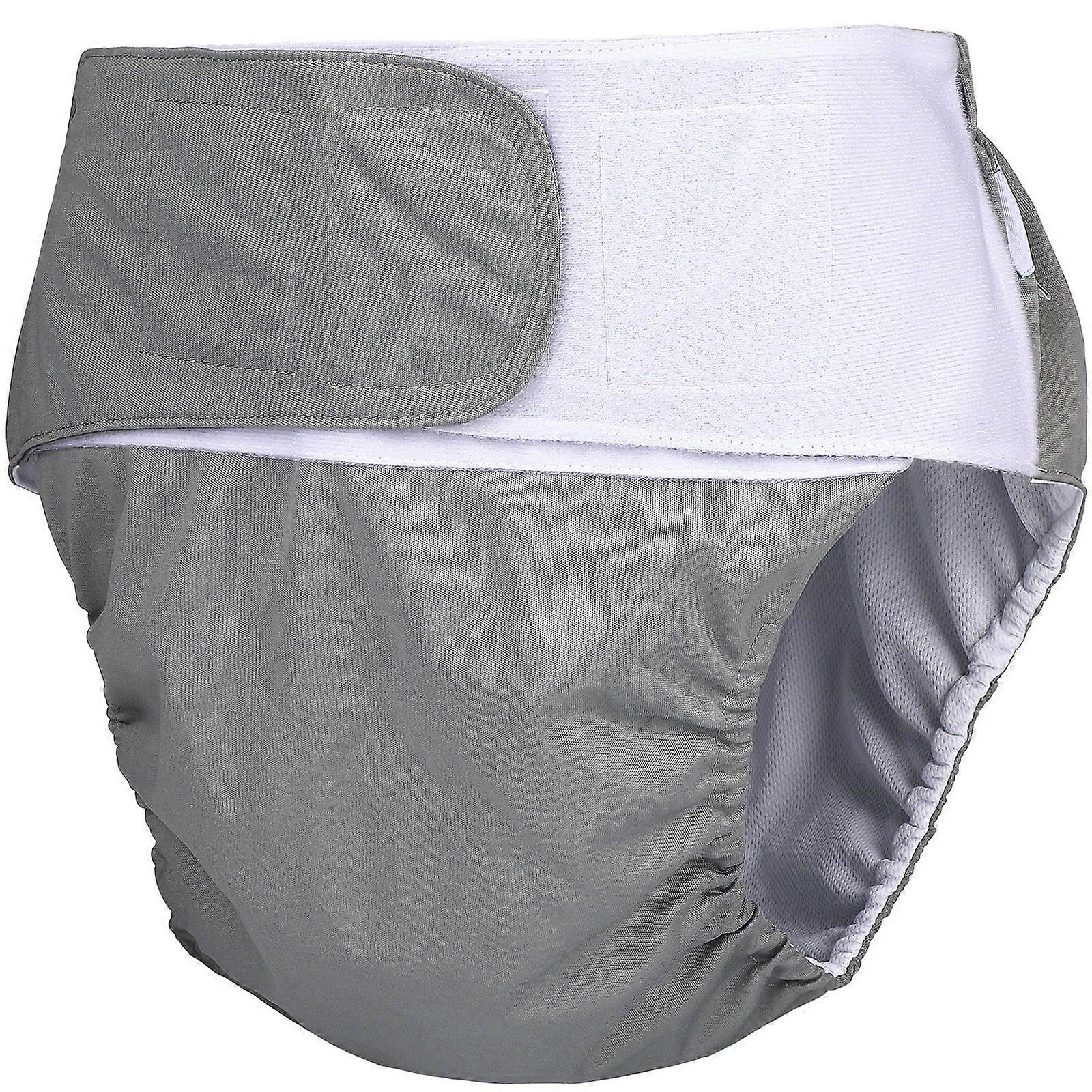 Pieluchy wielorazowe dla dorosłych z ochroną przed przeciekaniem, dla starszych mężczyzn i kobiet, szare, 1 szt.