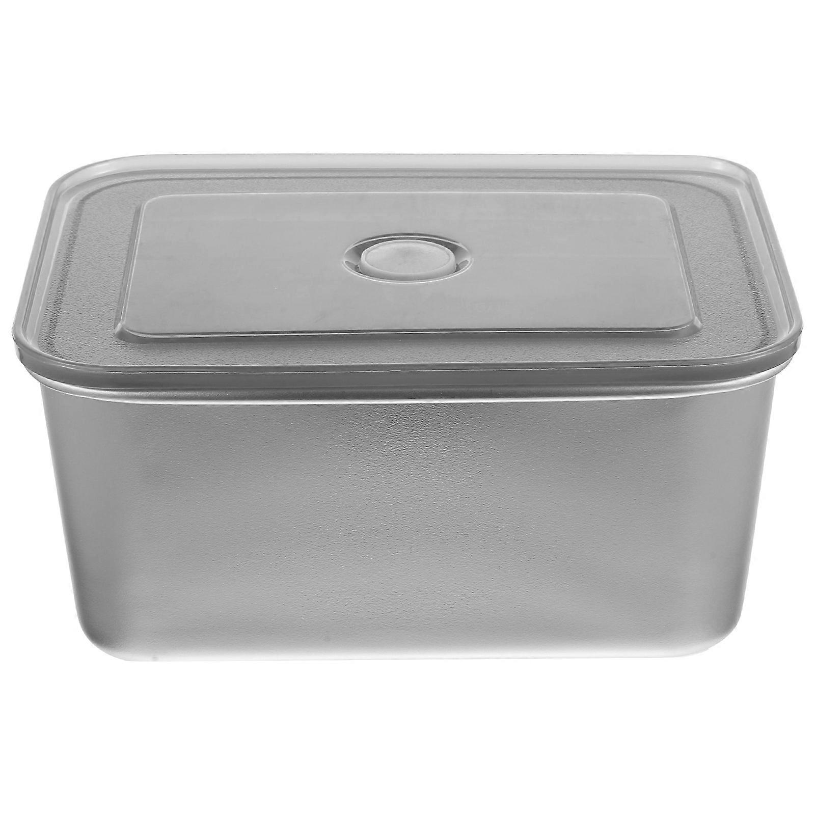 Rectangular Food Storage Box For Refrigerator Fruit Containers In Silver Color 1Pack Odor Prevention