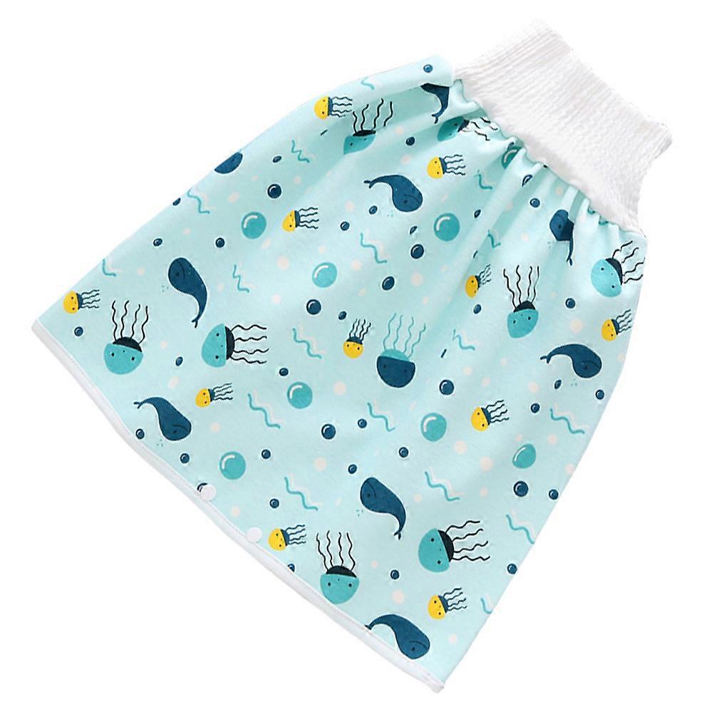 Washable Cloth Nappies Effective High-waist Nappy Skirt Sky-blue For Children 1Pc