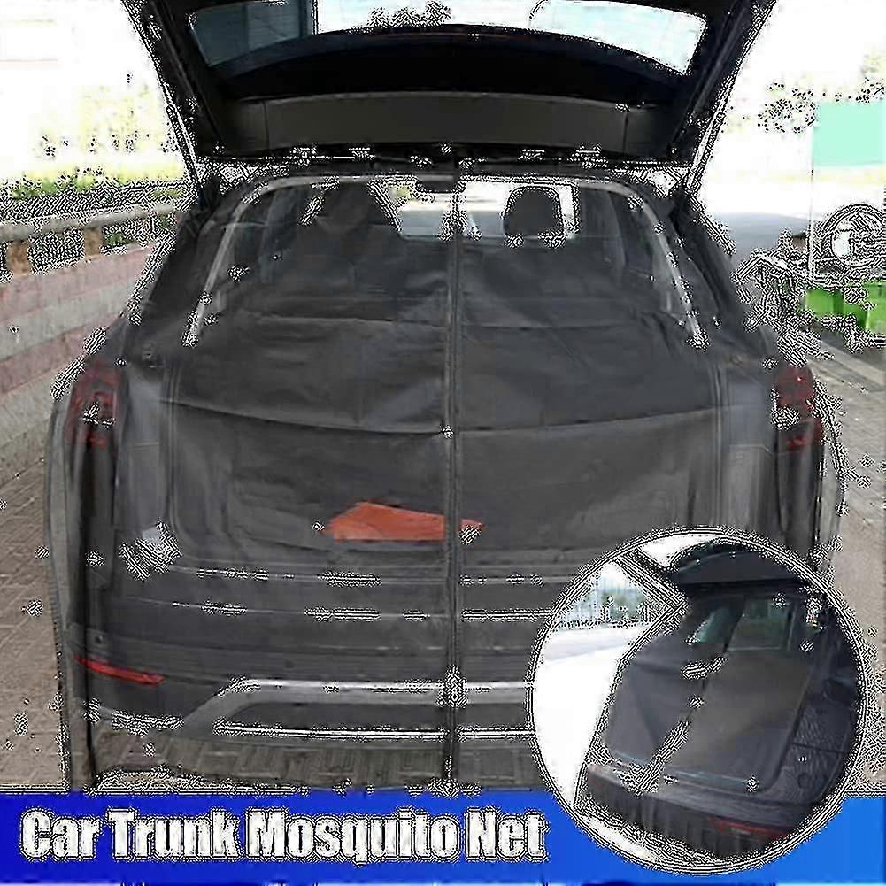 Car Tailgate Mosquito Net and Sunshade Screen for Camping Self - drive Magnetic Mount