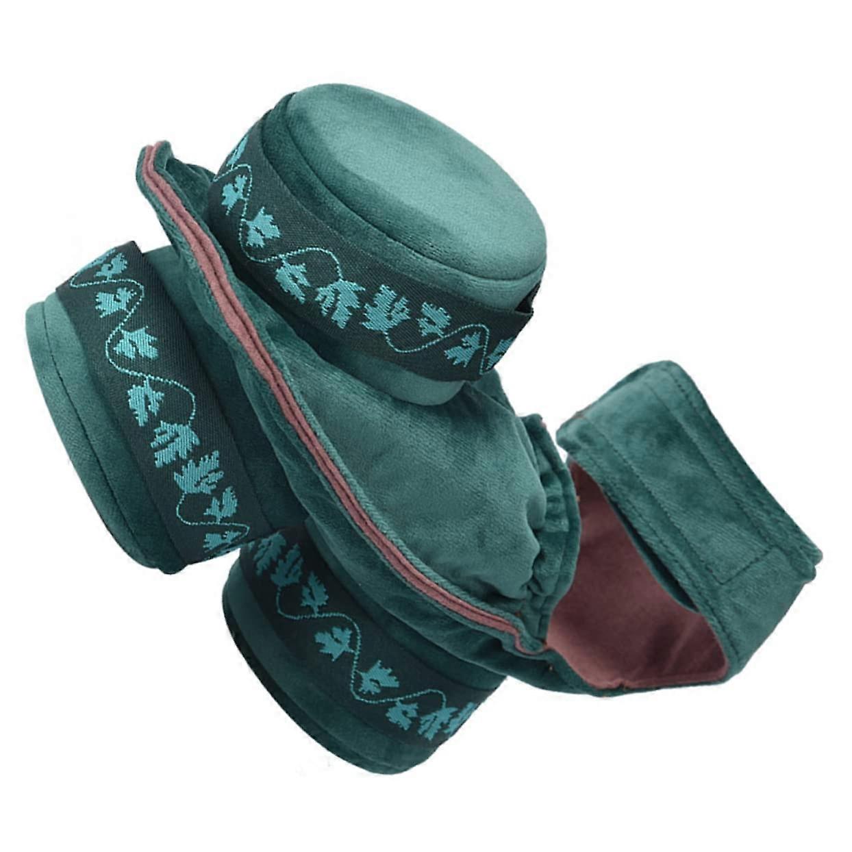 Moxibustion Box Lid Acufactum Naturopathy Portable Moxa Container Cover Velvet Green Fabric 3-Set