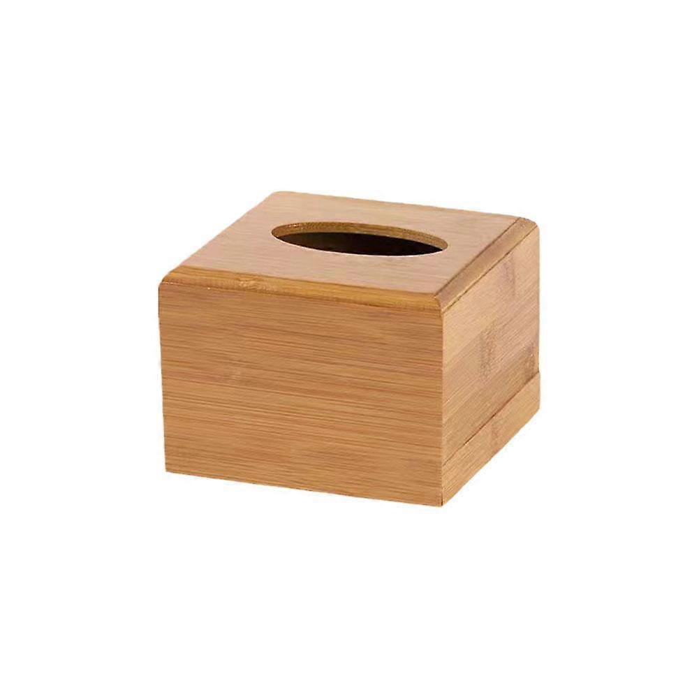 Bamboo Square Tissue Box Paper Box Desktop Organizer Home Office Napkin