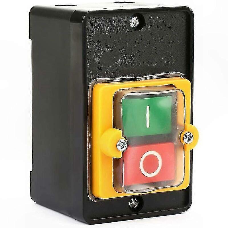 Waterproof Push Button Switch, AC 220V/380V 10A Power Control for Machinery On/Off Operation