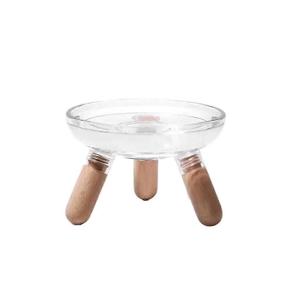 Protect Neck Elevated Cat Bowl,Large Diameter Transparent Raised Pet Food,Basin Not Easy To Knock Over