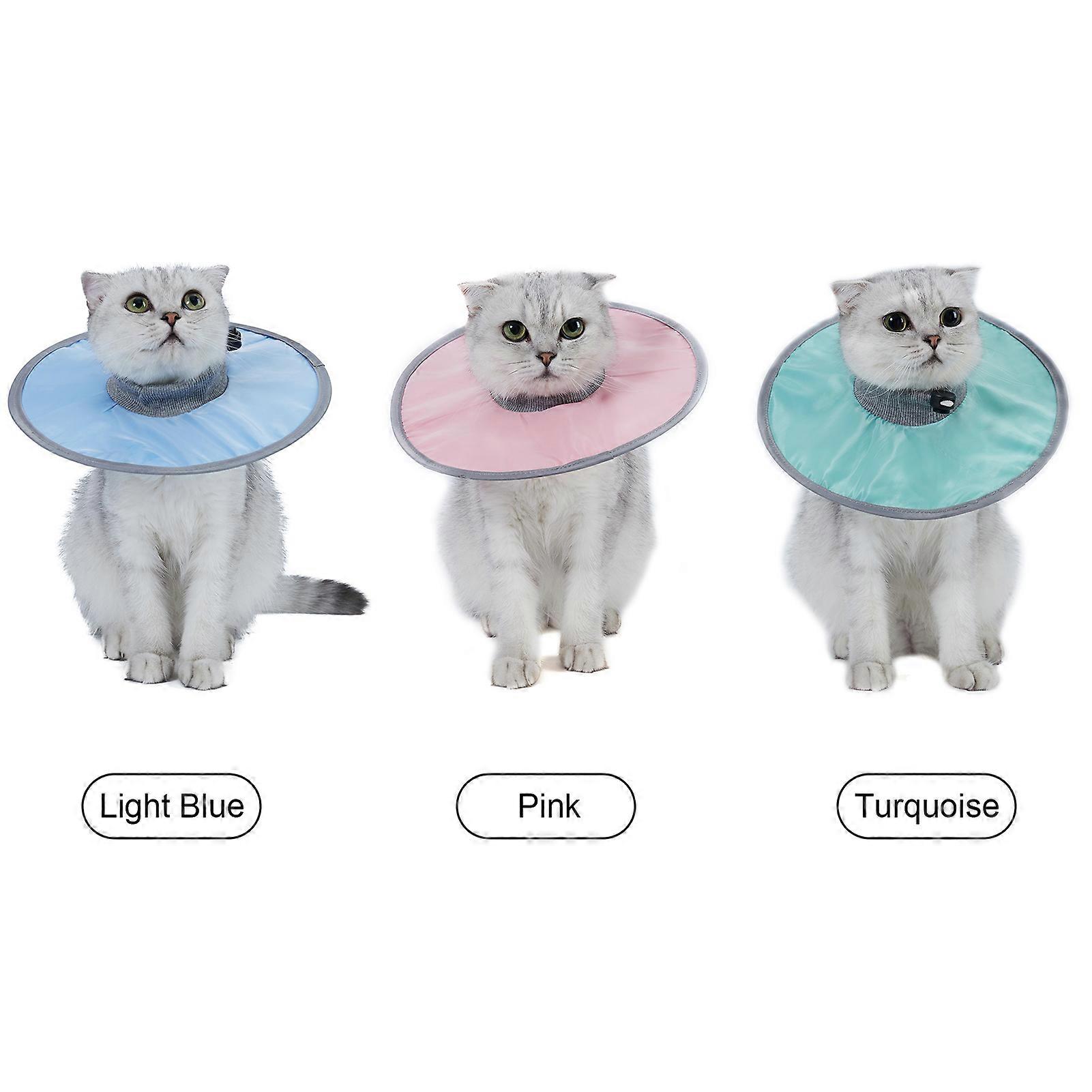 Cat Cone Collar Stop Licking Adjustable Ribbing Neck Recovery Collar