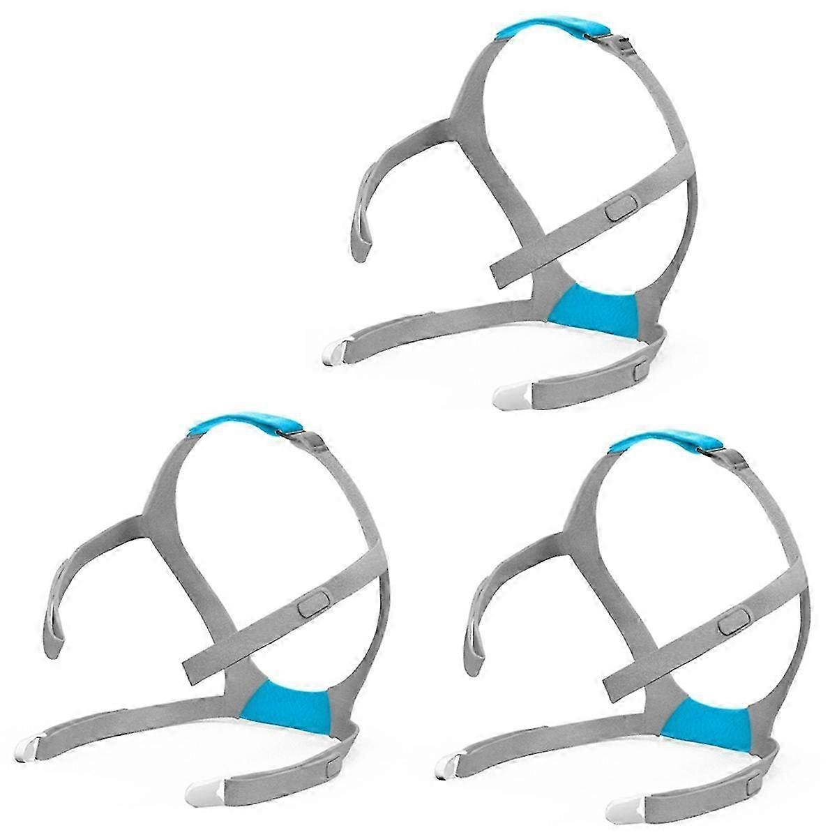 3Pack F30 CPAP Mask Headgear Strap Replacement, CPAP Headgear suitable for F30, Adjustable Headband, with 6 C
