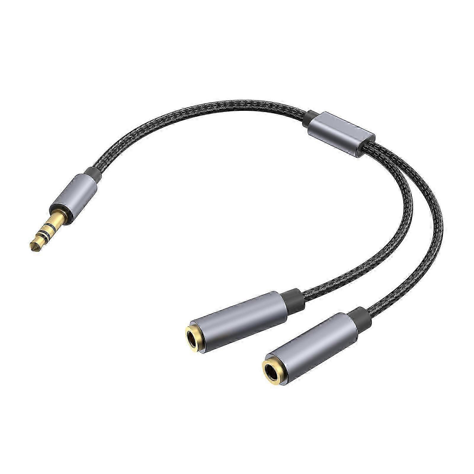 Earphone Splitters Cord Aux Y Splitters for Tablets Gold-Plate Connectors for