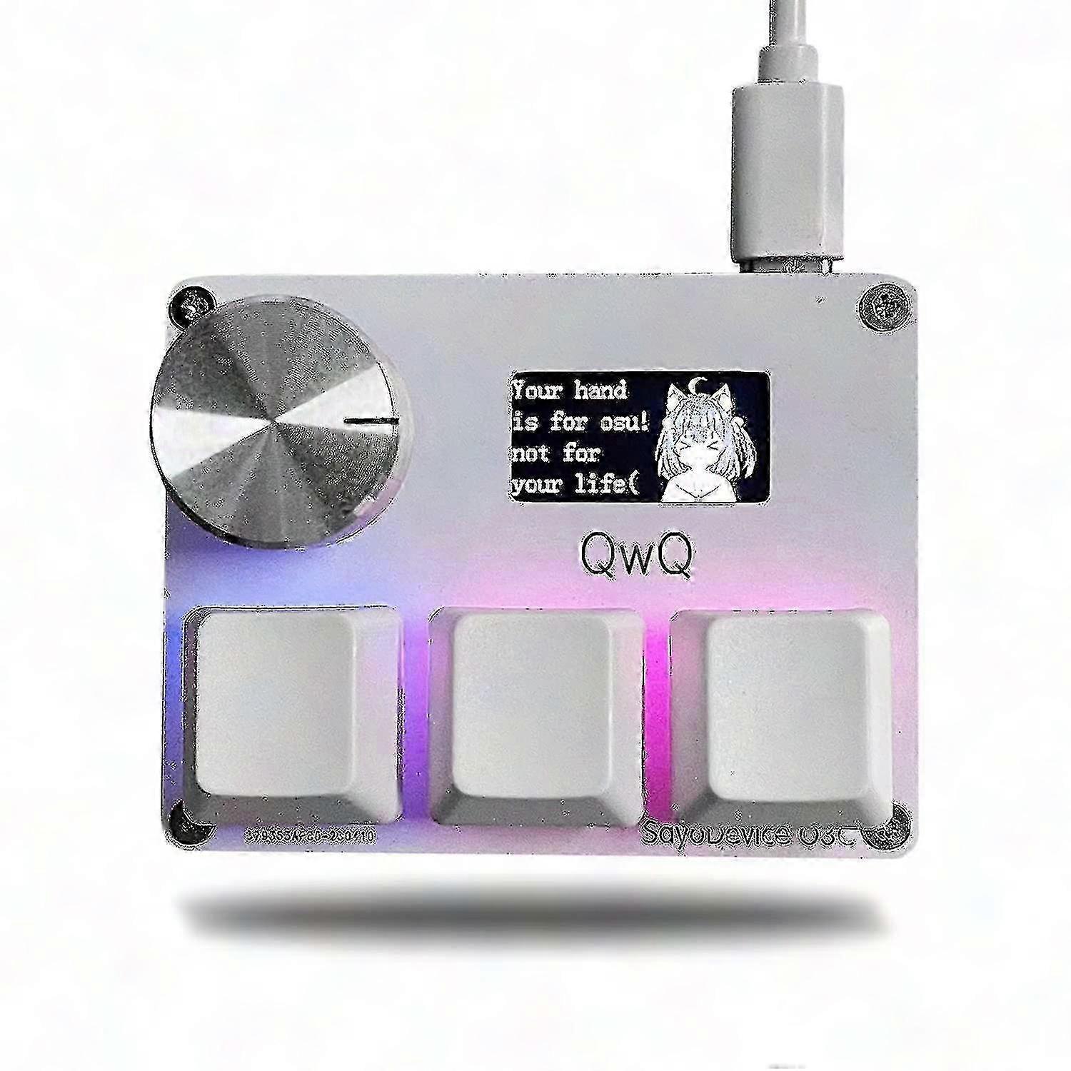 Sayodevice Osu O3c Rapid Trigger Hall מתגים מקלדת ליניארית מגנטית עם כפתור, מסך, העתק הדבק, קיצור דרך, מאקרו Hotswap מיני לוח מקשים