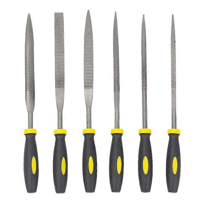 6PCS/Set Needle Files ，Set Wood Rasp Carving Hand Tools Mini Carbon Half Steel Flat Round with Handle for Woodworking 56Twenty