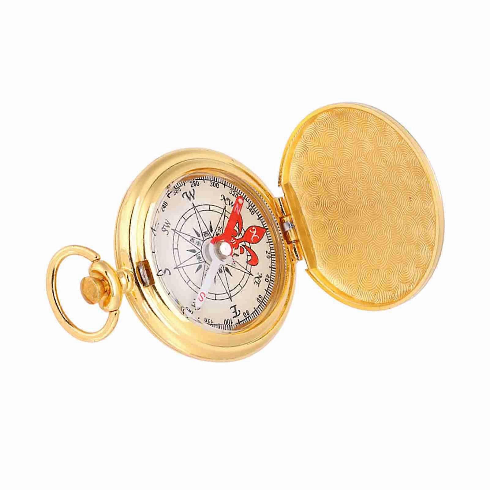 Portable Folding Brass Compass Ring Keychain 5x6x1.7cm Lightweight