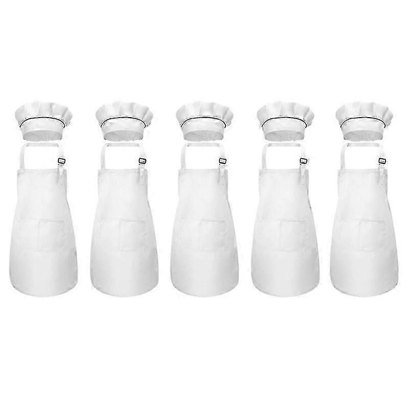 10-piece Children's Apron And Chef Hat Set Adjustable Children's Kitchen Apron