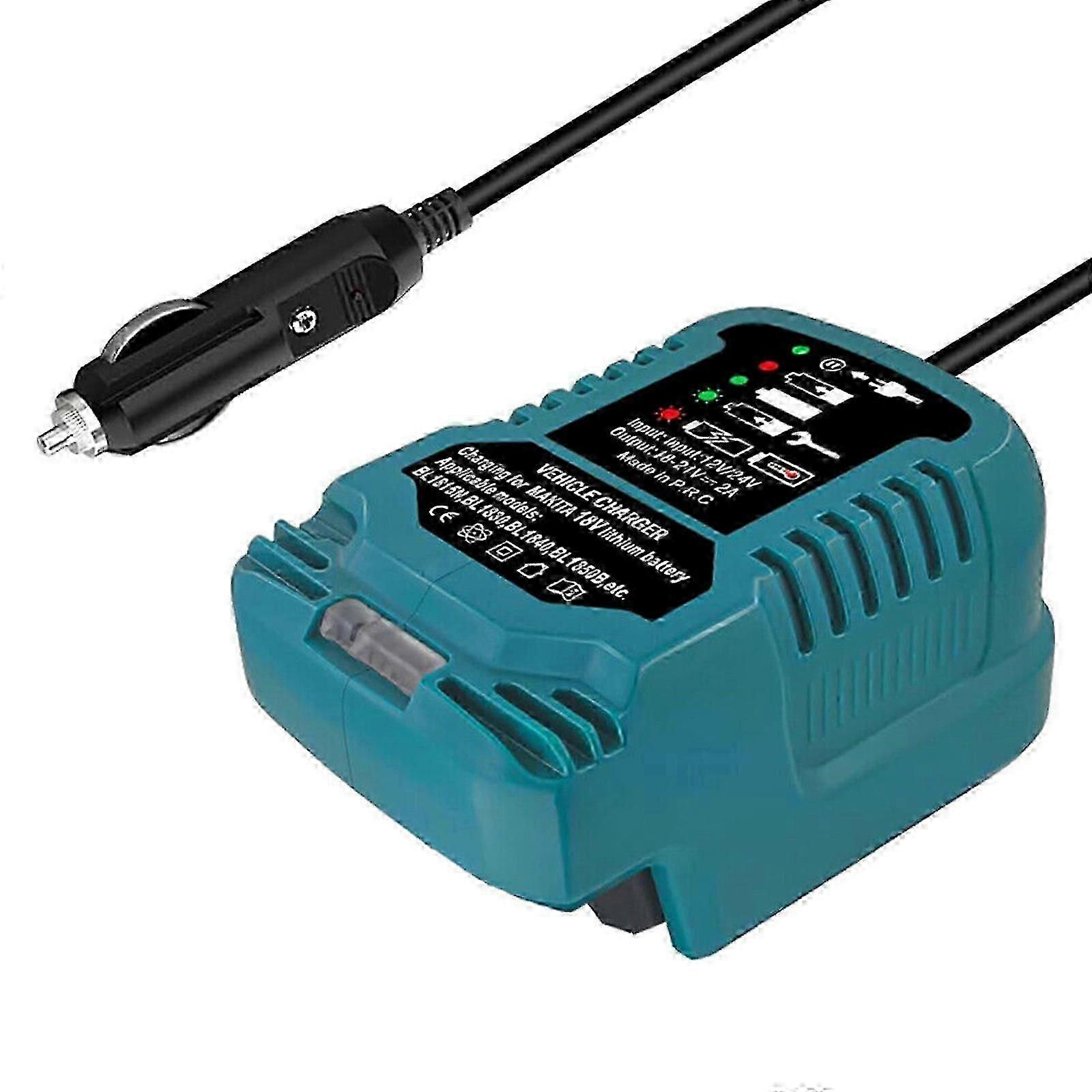 Billader Litiumbatterilader for Makita 18v systembatteri med LED-skjerm