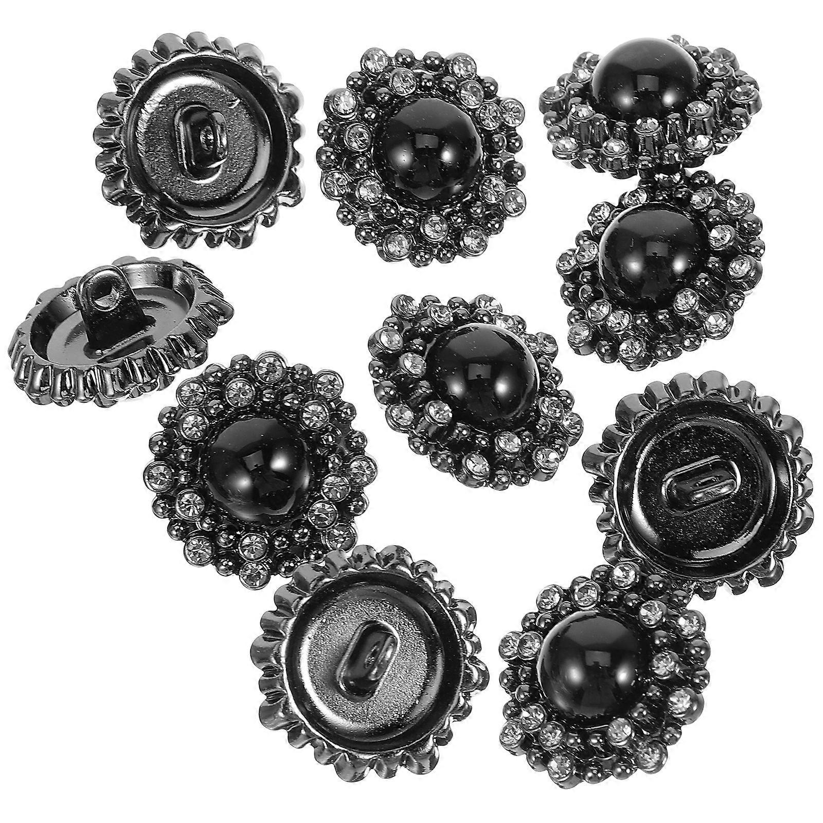 Here's a polished and professional product description based on your input:
**10pcs Decorative Sewing Buttons Set – Round Rhinestone Inlay