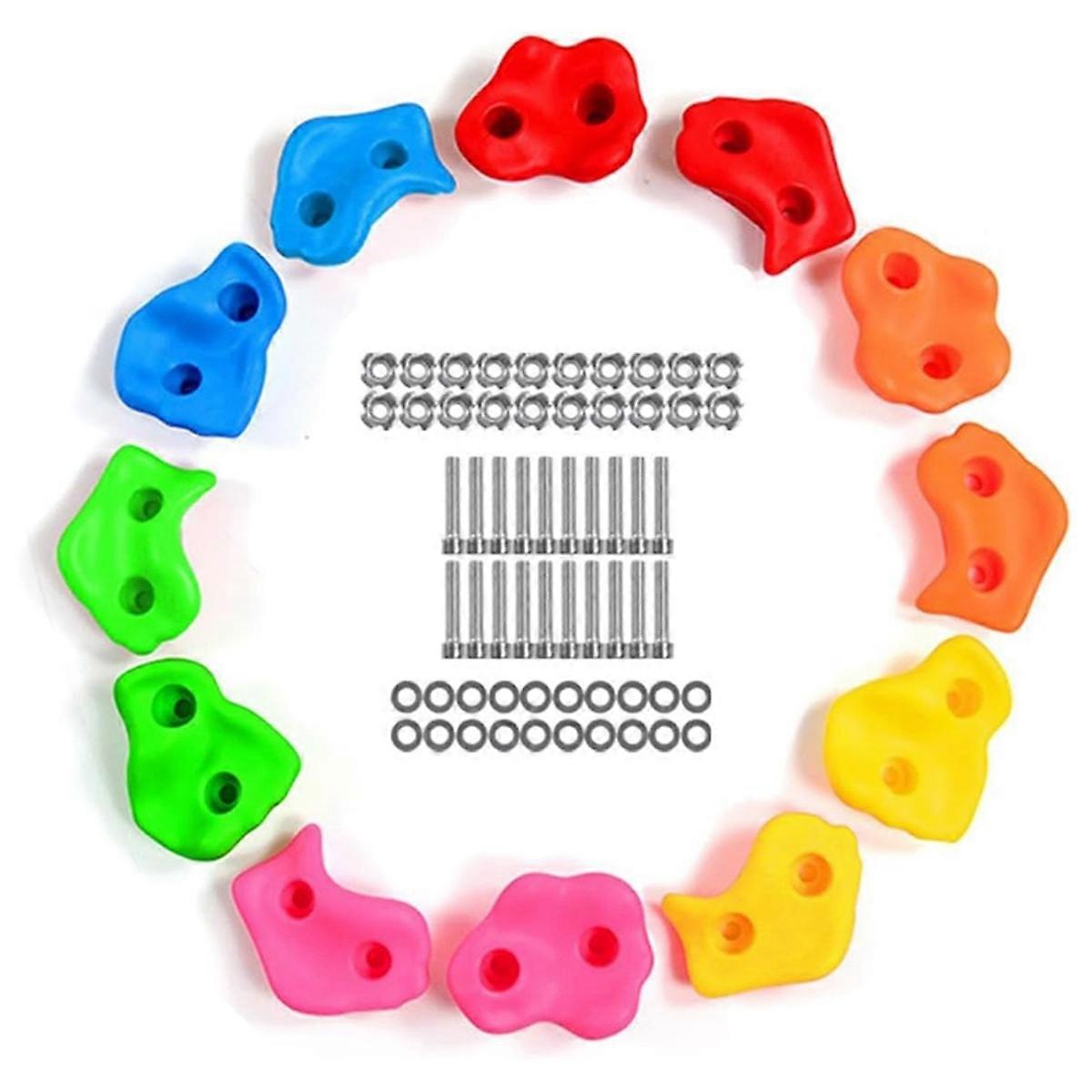 12PCS Rock Climbing Holds Kids Rock Wall Climbing Holds for Indoor and Outdoor Play Set Use