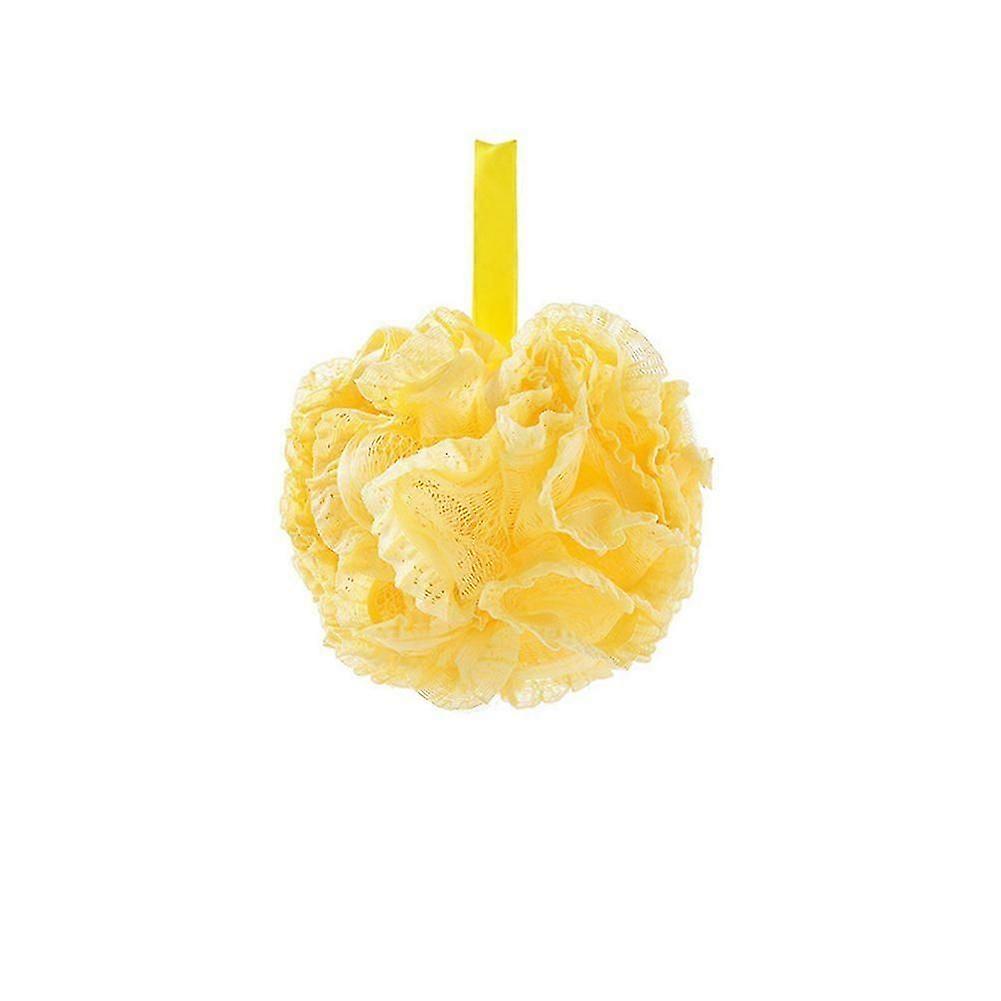Blondebadnettball badesvamp badeskummende nett badeblomst toalettartikler (gul)