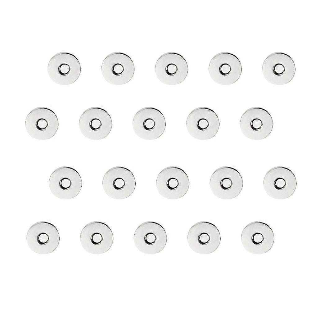 20pcs 18mm Magnetic Snap Button Clasps Metal Clap Buttons for Handbag Purses Bags Clothes Making (Silver)