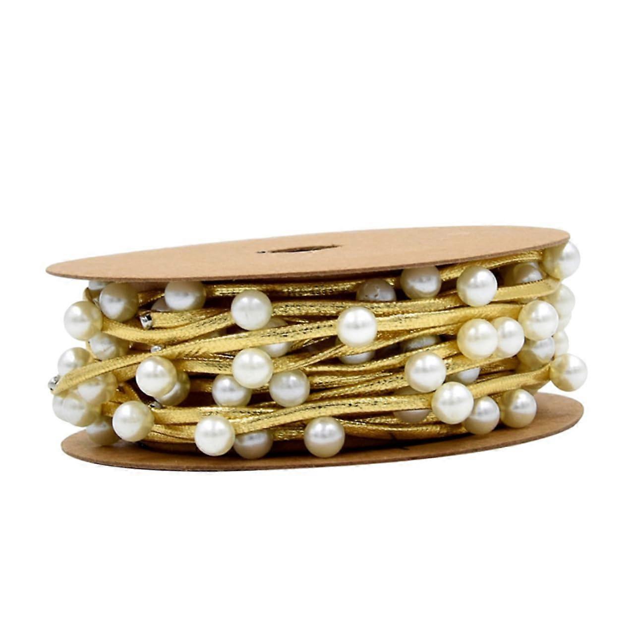 3m Leather Rope Wrapping Beads for Christmas Decoration - DIY Handmade Gold Ribbon Crafting Material