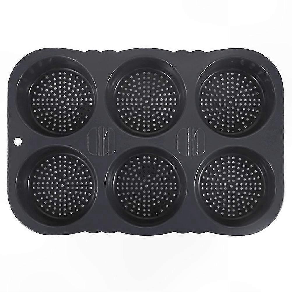 Non-Stick Silicone Bread Loaf Pan, 6 Cavities for Hamburger Buns