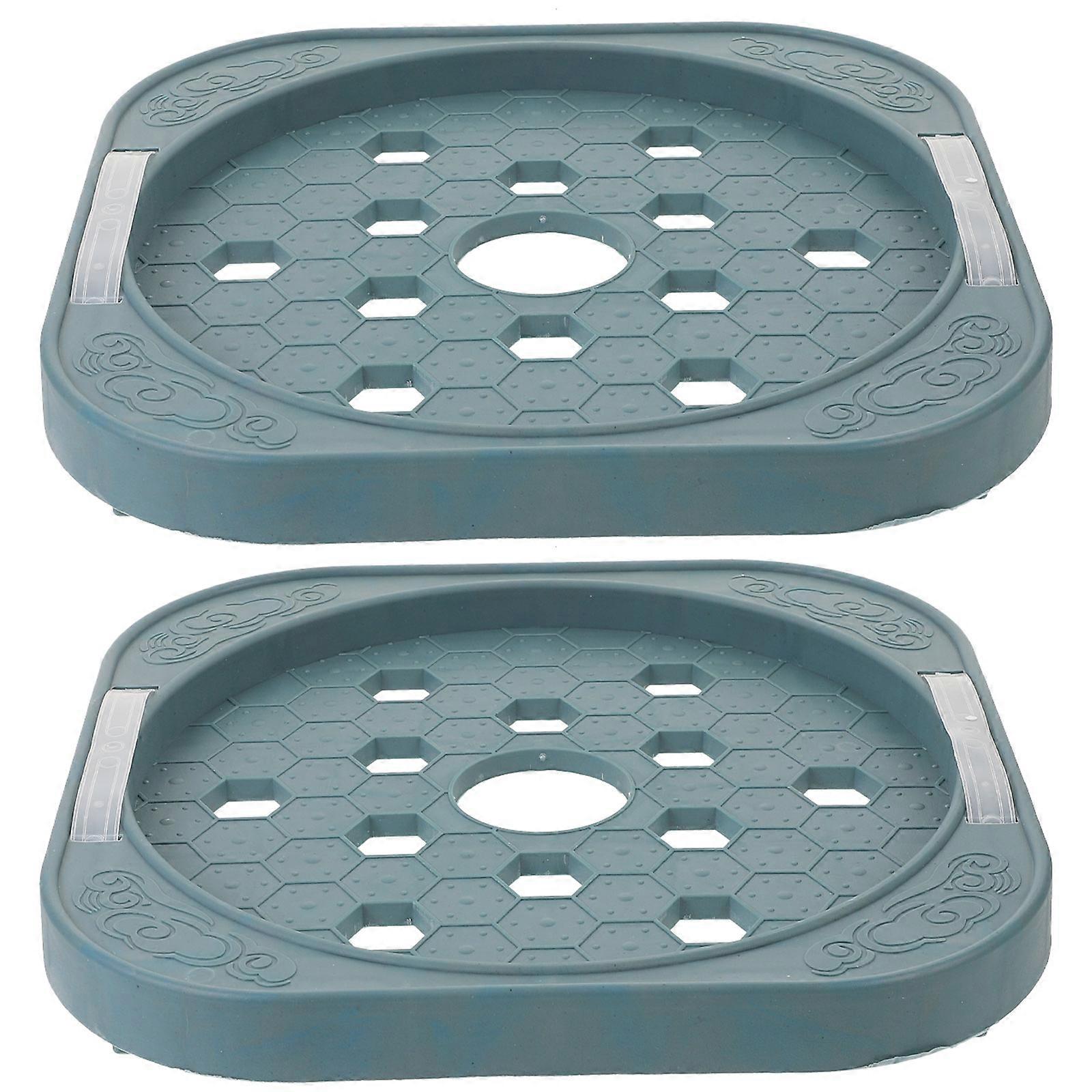 Movable Gas Tank Tray with Wheels for Storage Grey Plastic 2pcs Round Stable and Sturdy 7.87 Inches