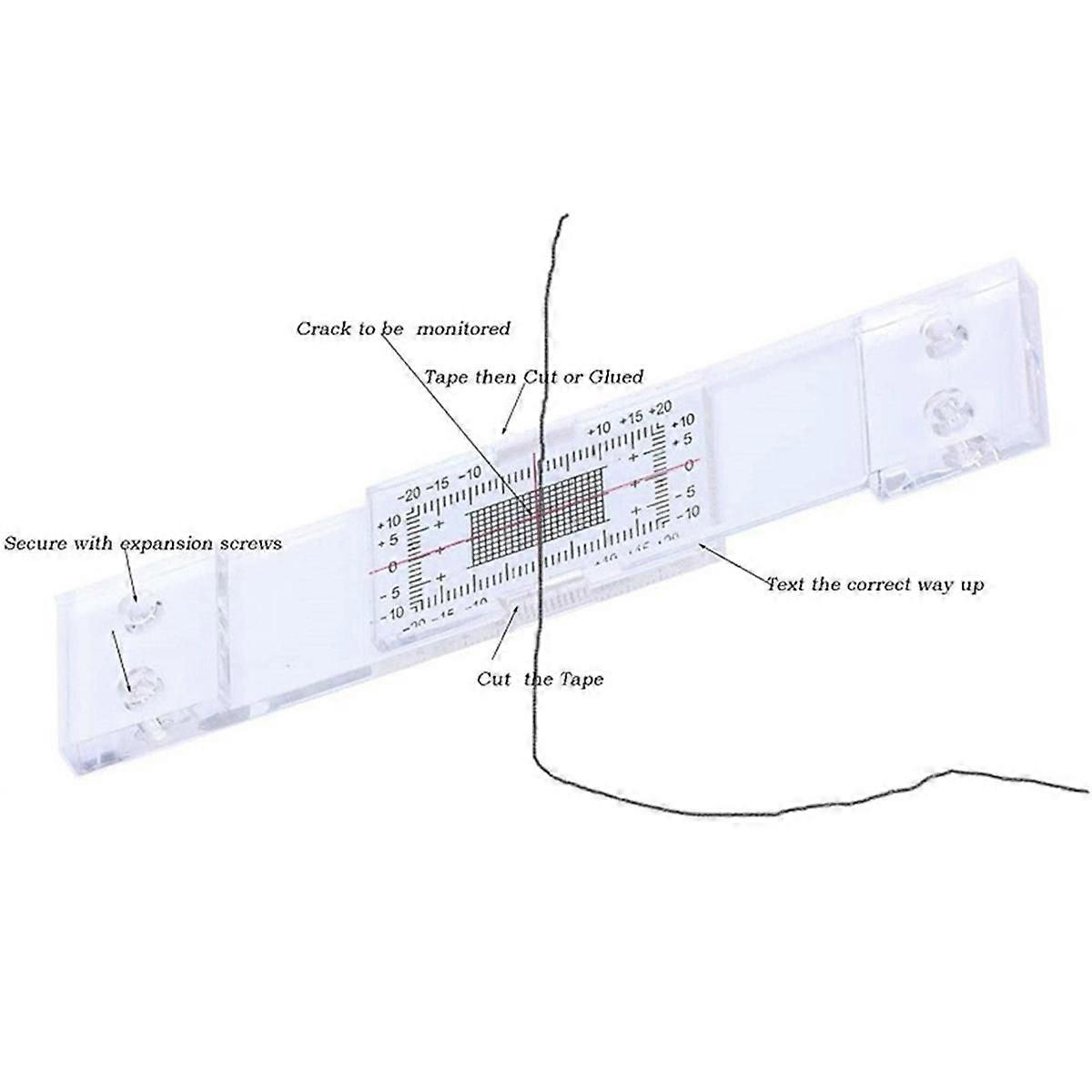 Înregistrare de monitorizare a fisurilor, instrument de măsurare a fisurilor 3Pcs, indicator de lățime a fisurilor, fisură clară de colț acrilic