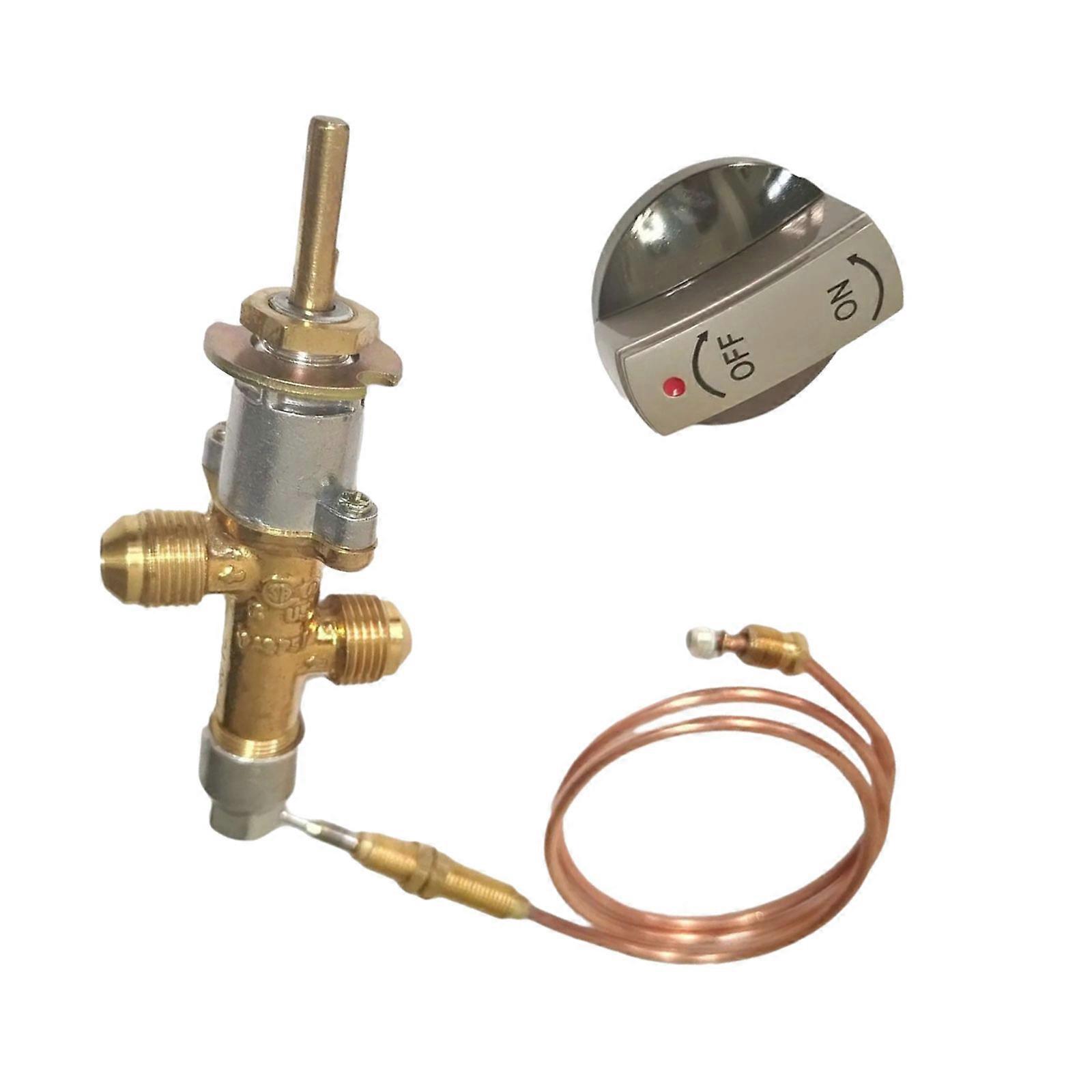 Thermocouple Propane Gas Fire Pit Control Safety Adapter Flame Failure Device Gas Heater Adapter with Thermocouple Knob Multicolor