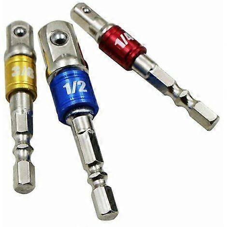 3 Pieces Socket Holder Adapter for Drill Driver Socket Colorful Extension Set Hex Shank Hi
