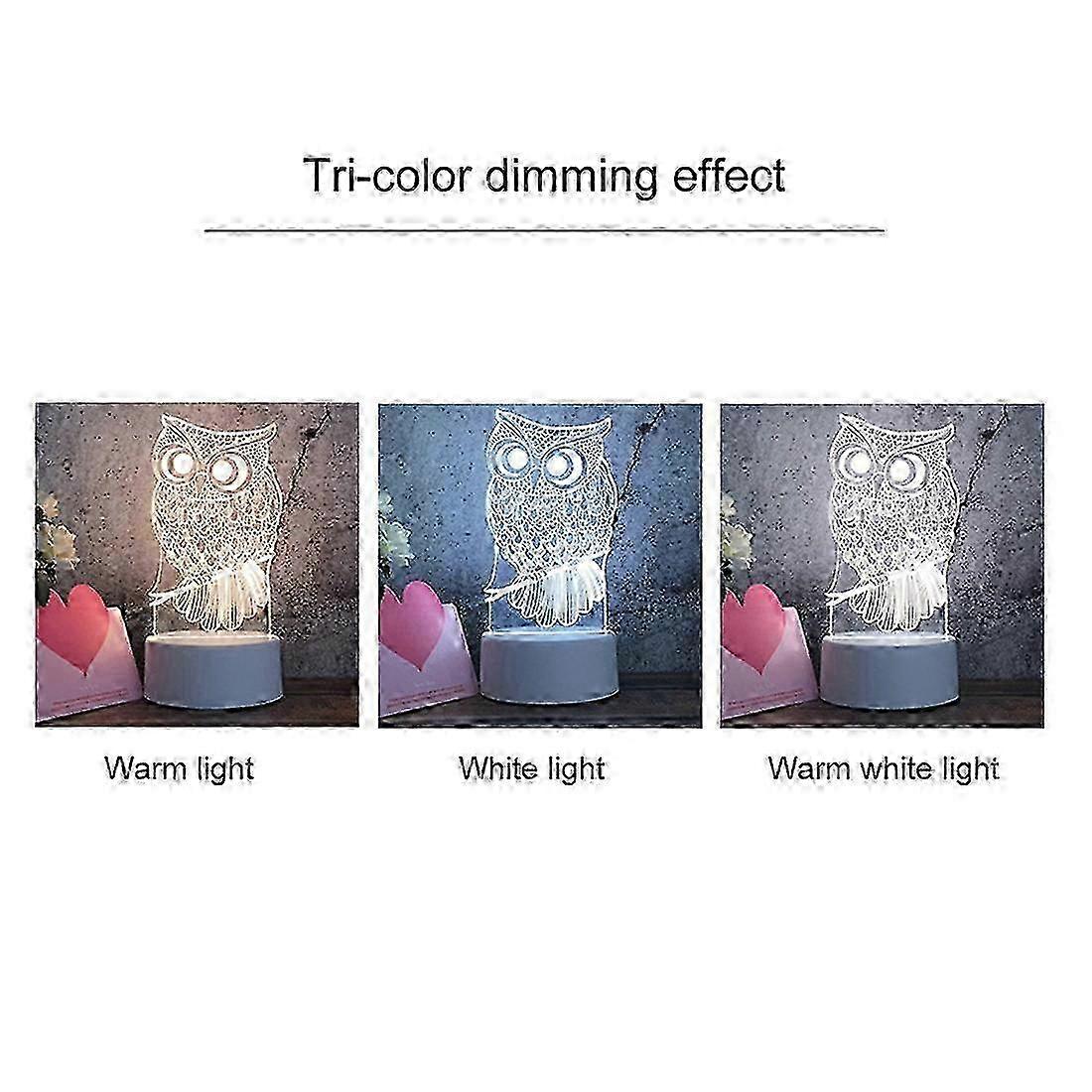 2025 White Base Creative 3D Tricolor LED Decorative Night Light, Plug Version Castle