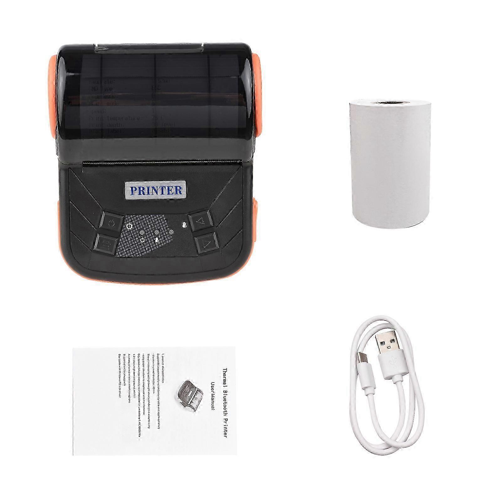 2025 Portable 80mm Receipt Thermal Wireless BT Mobile Bill Printer Android System ESC POS Print Command for Restaurant Retail Store Orange