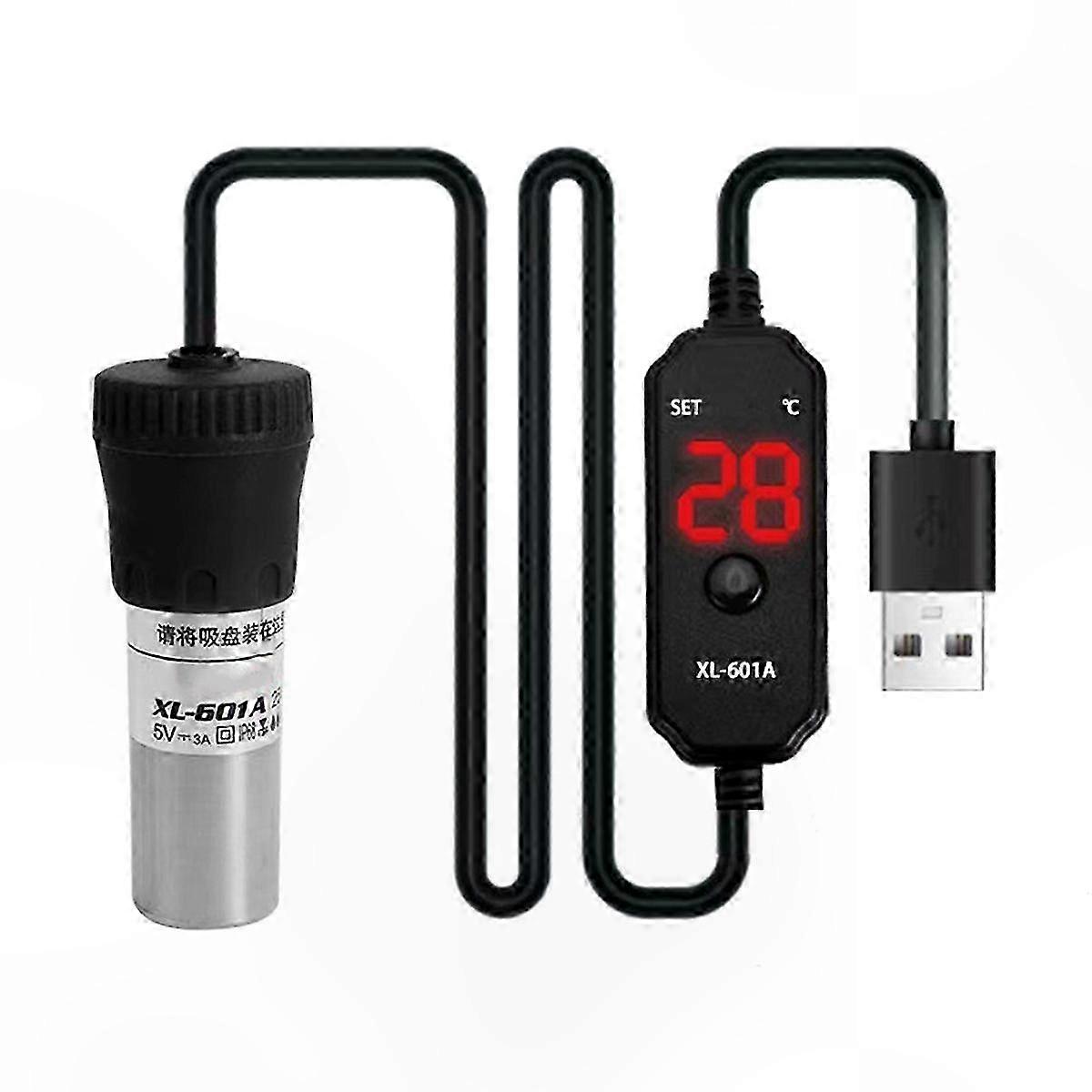 Submersible Aquarium Heater with Adjustable 25W Power and Digital Temperature Display for Fish Tanks, 18-34°C External Control