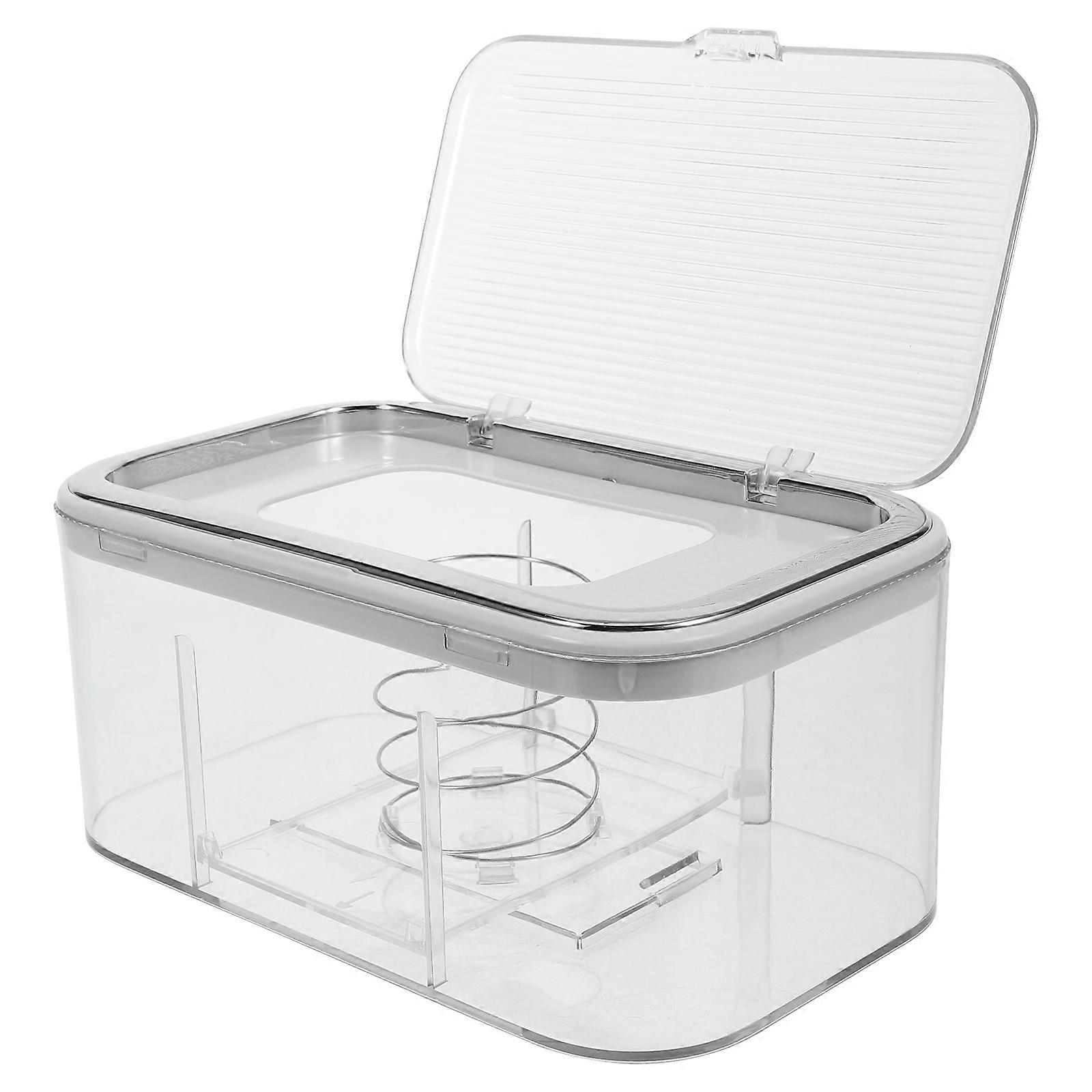 Transparent Napkin Dispenser for Storage with Spring Lifter Tissue Box Cover