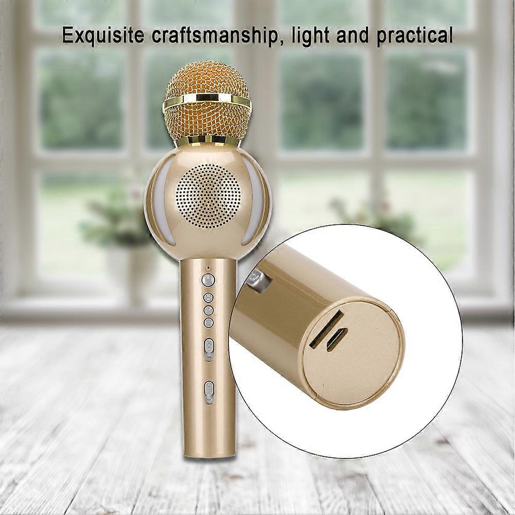 Multi-Functional Bluetooth Wireless Karaoke Mic 2600mAh 23x8cm Golden
