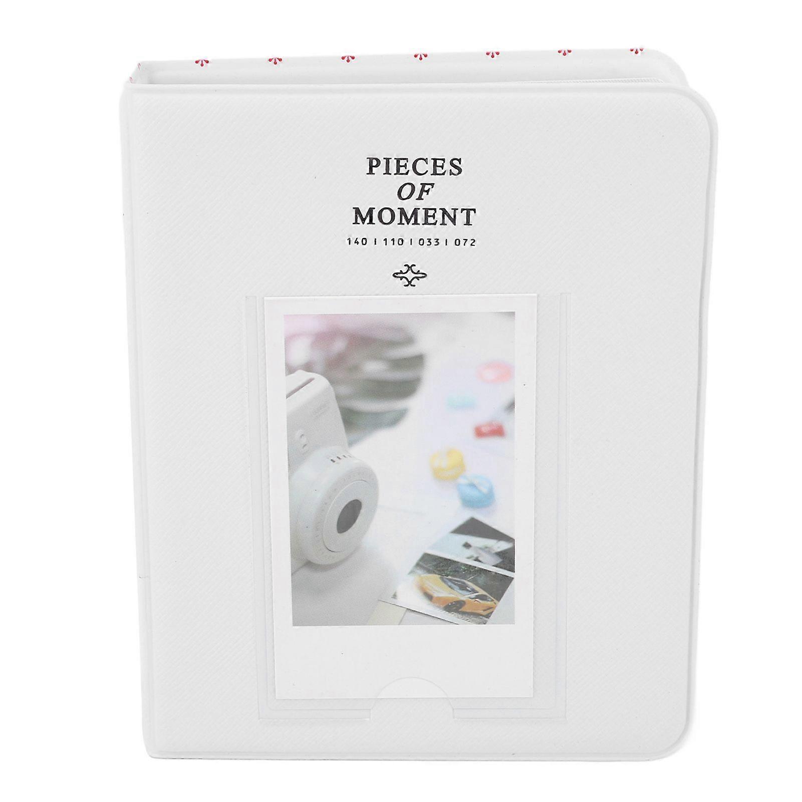 64 Pockets Photo Album Portable 3in PU Leather Card Binder Photo Album for Mini 12 11 9 White