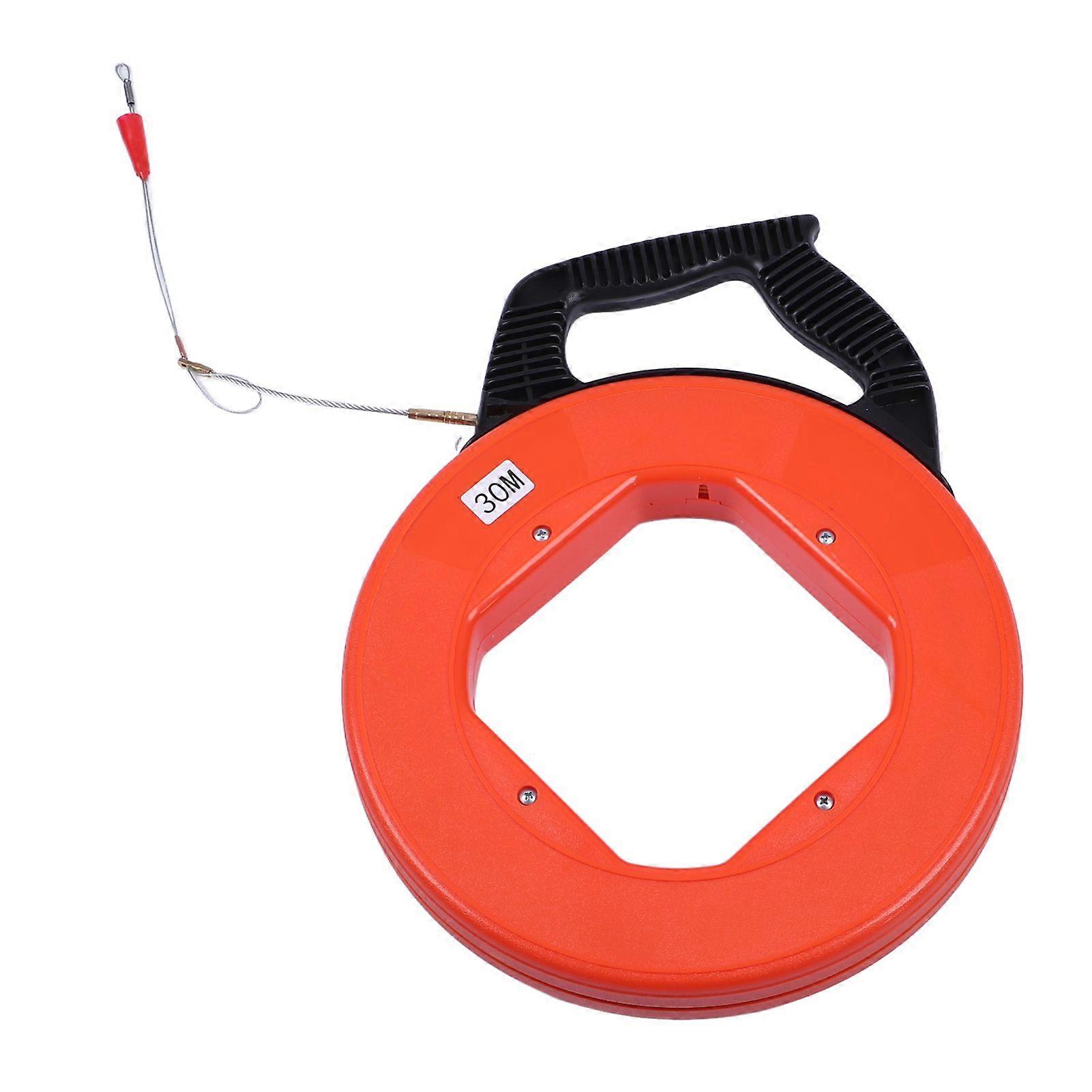 30m NOn Conductive Fiberglass Fish Tape in Reel Wire Pulling Tool Electrical Cable Puller