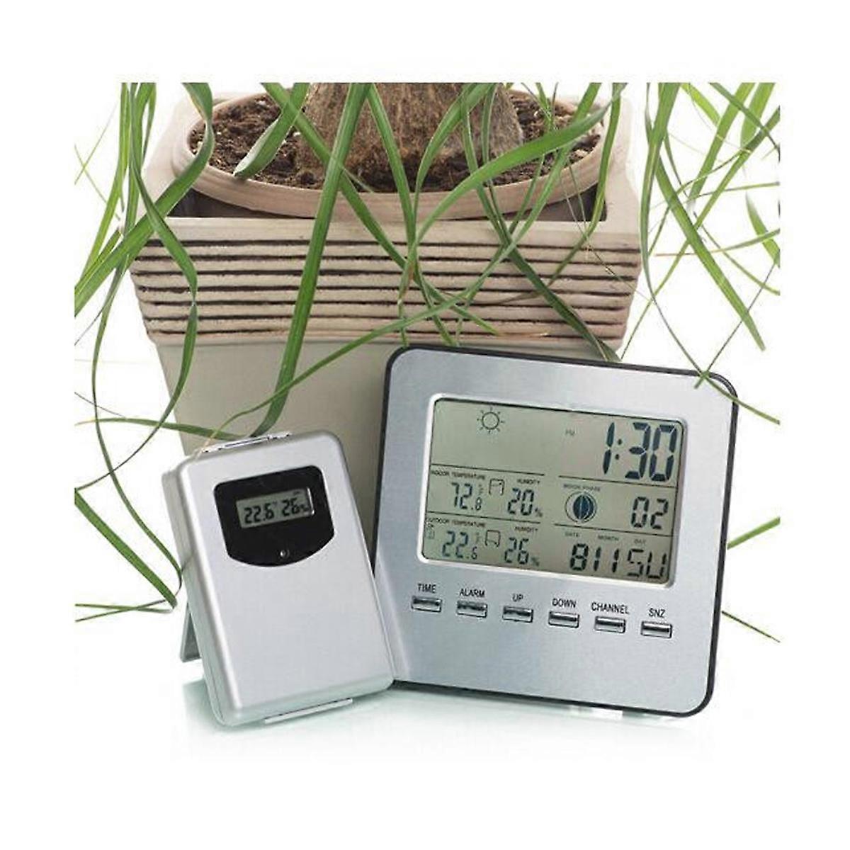 Weather Clock Indoor Outdoor Temperature Measurement 2Pcs Digital Alarm Clock
